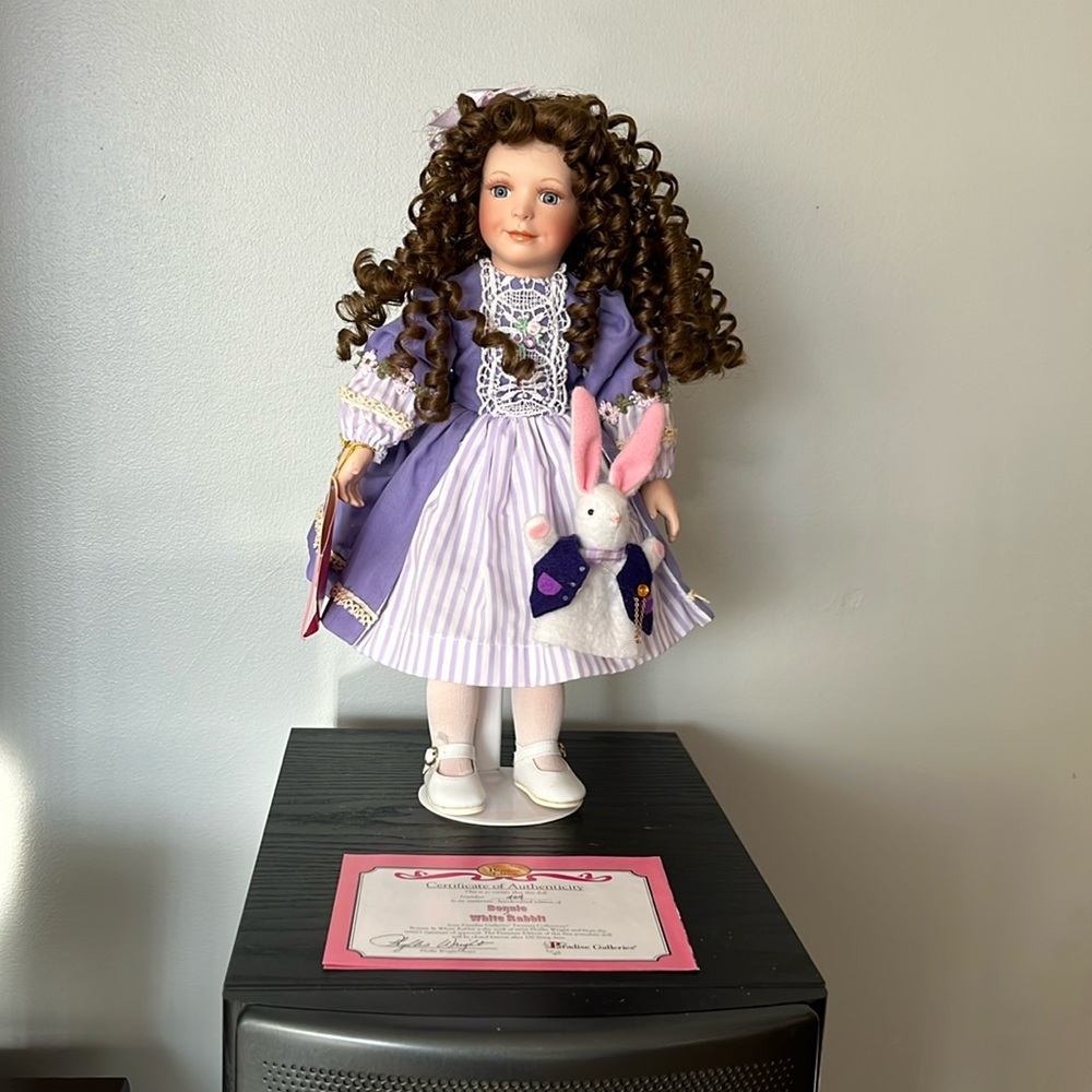 Porcelain doll-Bonnie and White Rabbit